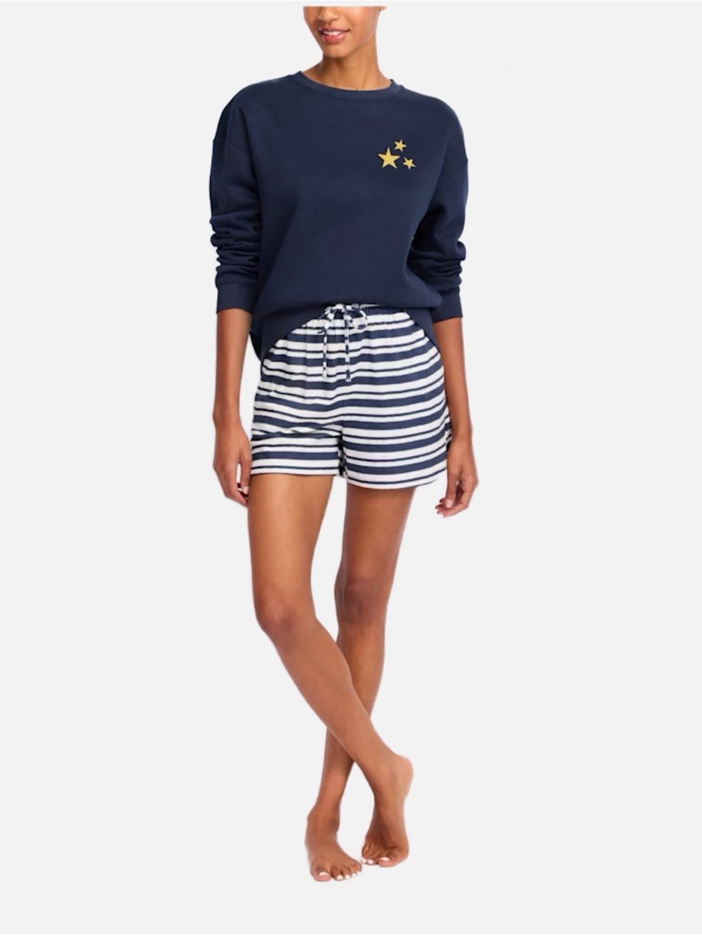 Cloth & Bloom Stitch Fix Fleece Sweatshirt & Stripe Shorts Set Medium NWT